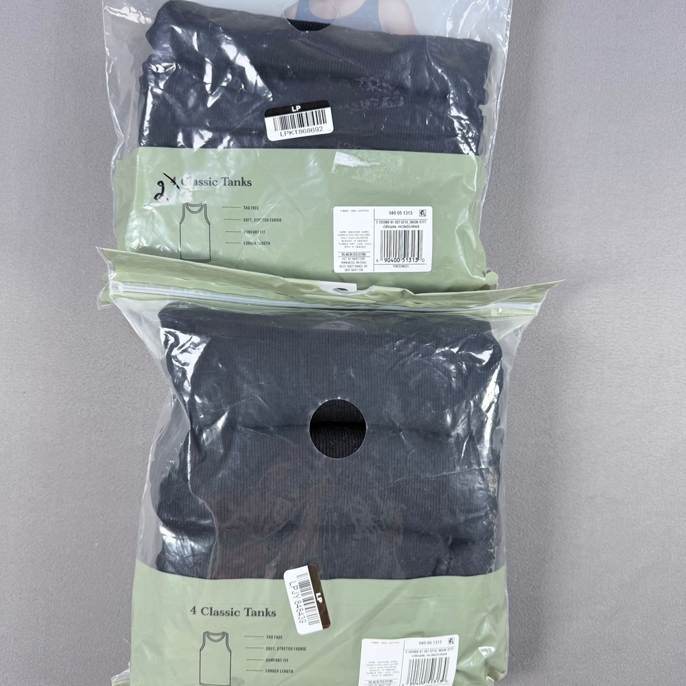 Goodfellow & Co Mens M Black Cotton Classic 6 Tank Top Undershirt 6 Pack Bundle - Picture 4 of 7